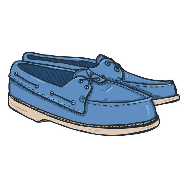 Par de Zapatos masculinos de mezclilla azul — Vector de stock