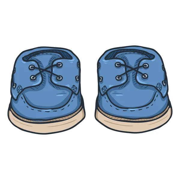 Blaue Herrenschuhe mit Schnürsenkel — Stockvektor
