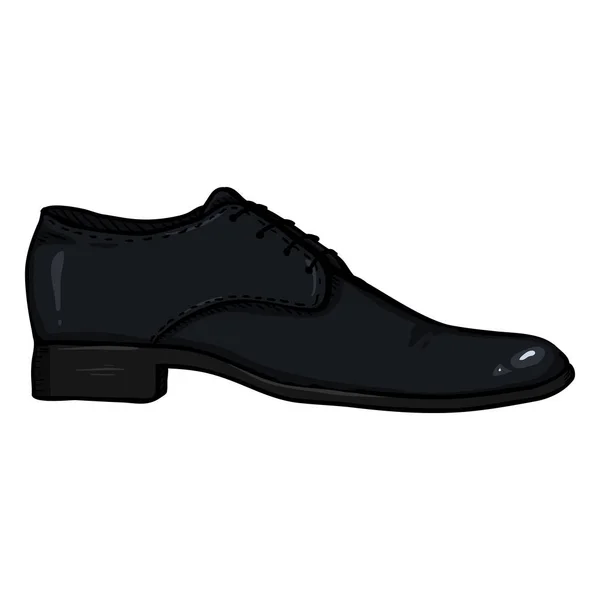 Desenhos animados de couro preto sapato masculino —  Vetores de Stock