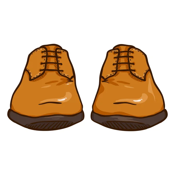 Couro marrom sapatos masculinos —  Vetores de Stock