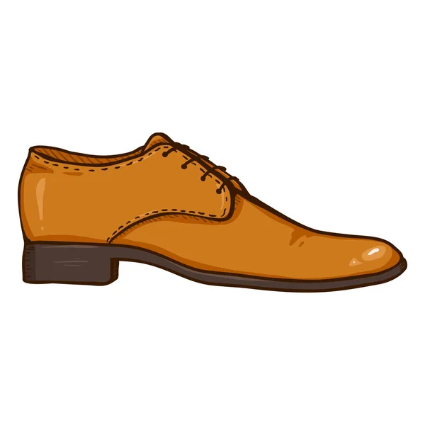 Zapato masculino de cuero marrón de dibujos animados — Archivo Imágenes Vectoriales