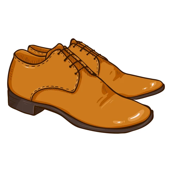 Paar bruin leer mannelijke schoenen — Stockvector