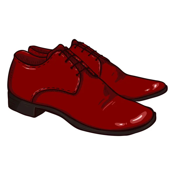 Par de sapatos masculinos de couro vermelho —  Vetores de Stock