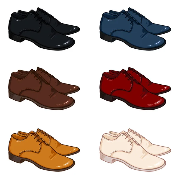 Uppsättning av klassiska manliga skor — Stock vektor