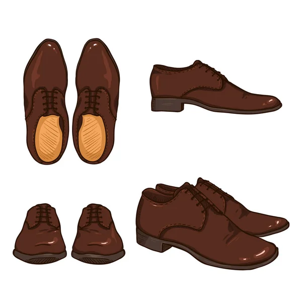 Conjunto de desenhos animados clássicos sapatos —  Vetores de Stock