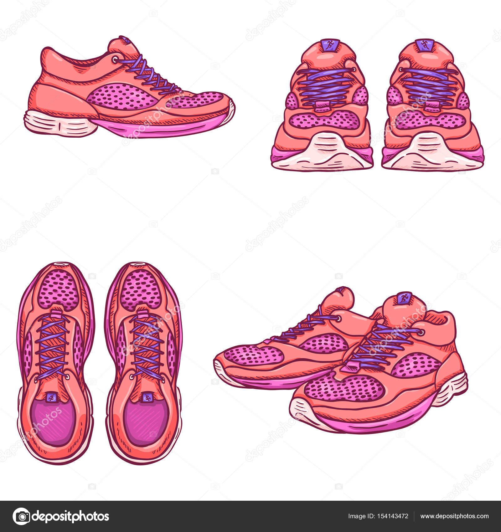 Cartoon Running Shoes. Stock Vector Image by ©nikiteev #154143472