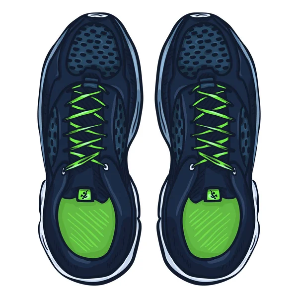 Desenhos animados azuis correndo sapatos —  Vetores de Stock