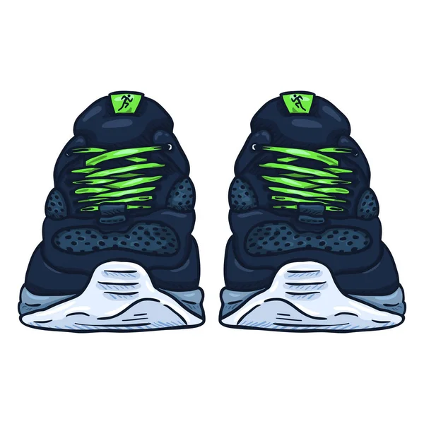 Zapatos de correr azules de dibujos animados — Vector de stock