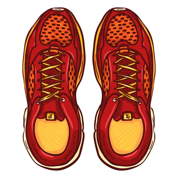 Dessin animé Chaussures de course rouges — Image vectorielle