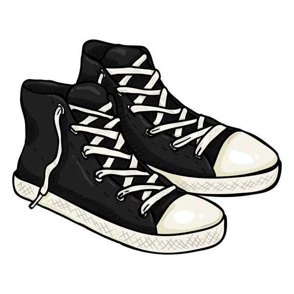 Gumshoes Casual Negro — Vector de stock