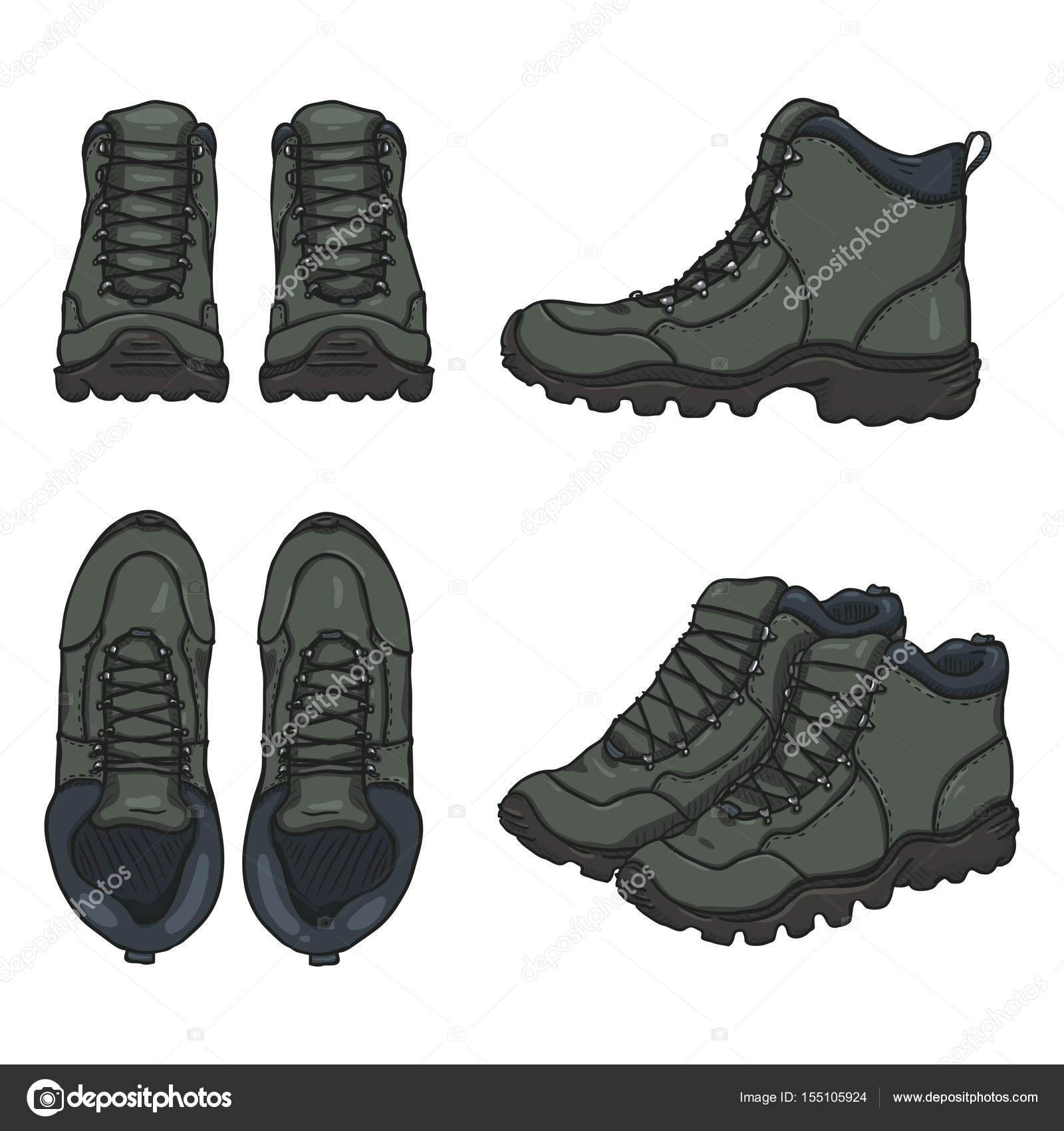 Hiking boots cartoon Vector Art Stock Images | Depositphotos