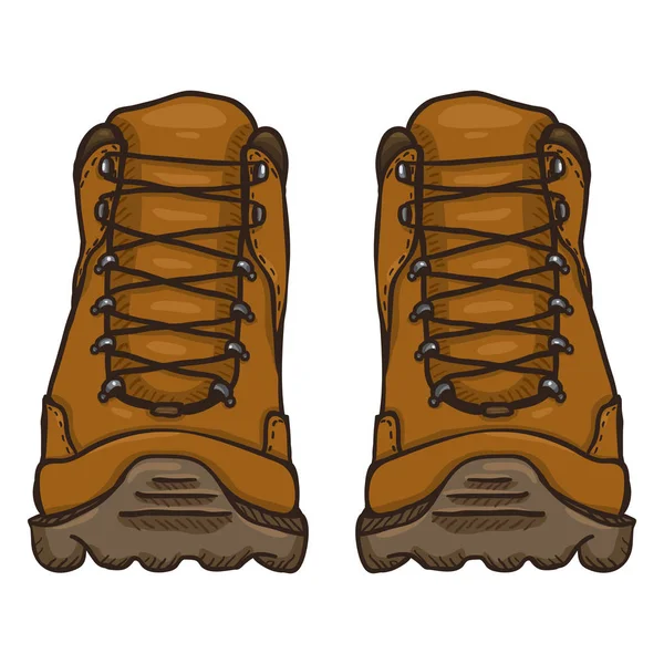 棕色的极端登山靴. — 图库矢量图片