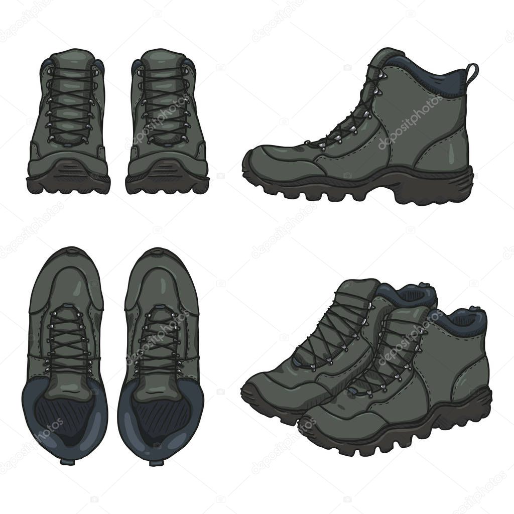 Gray Extreme Hiking Boots.