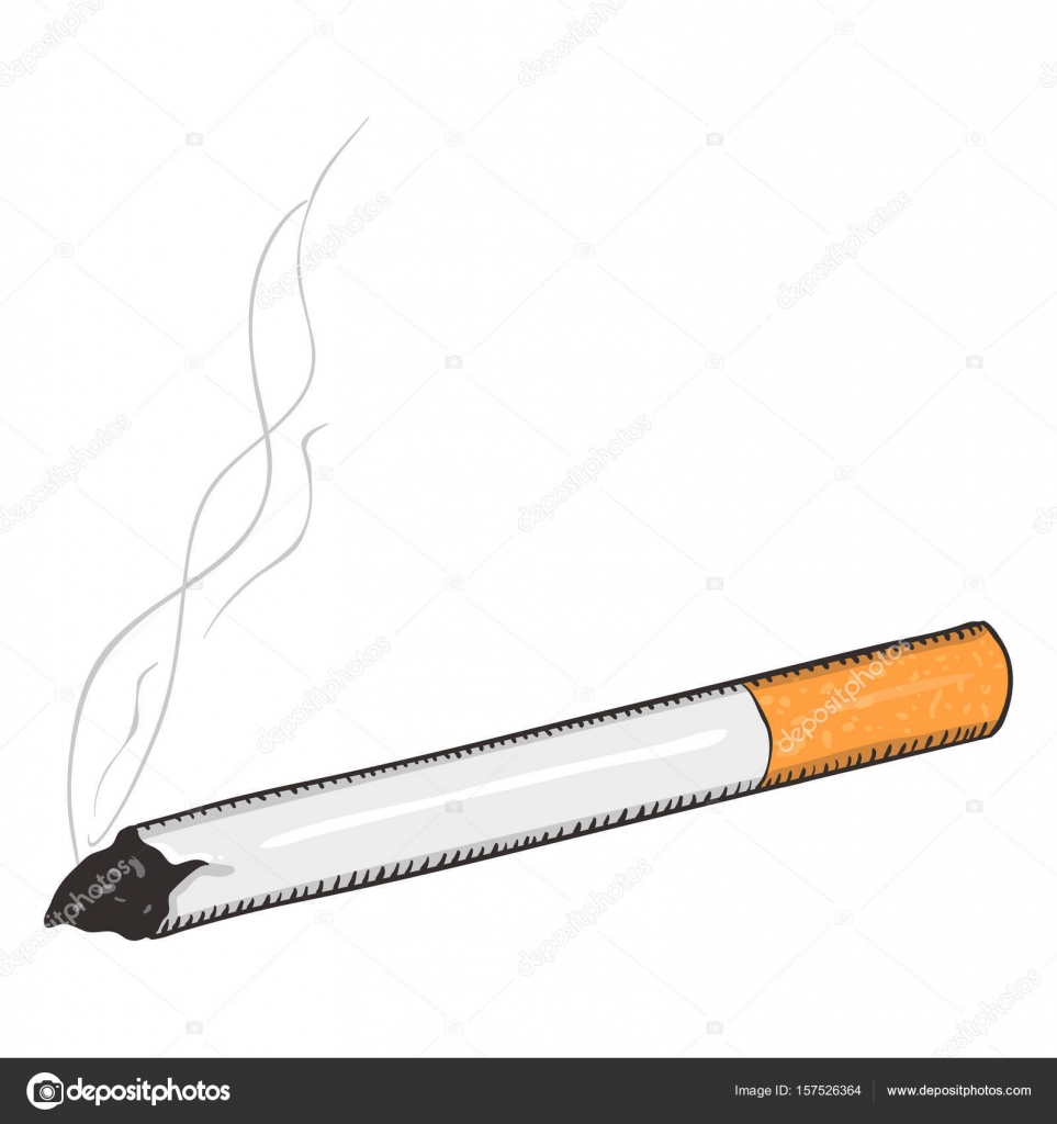 Cigarette Draw Animated : A Cartoon Cigarette That Is Lit Stock ... How To Draw A Pack Of Cigarettes