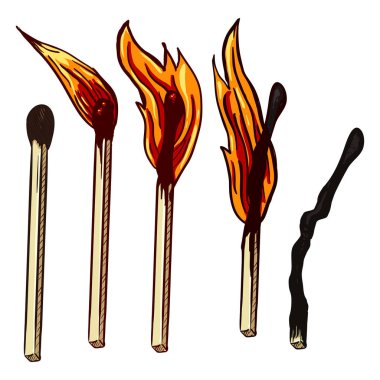 Vectorset maçlar yanan karikatür. 