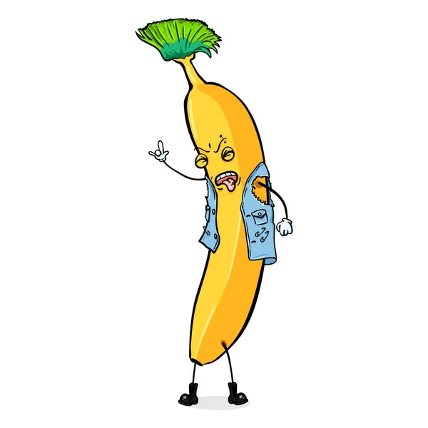 Personaje de dibujos animados vectorial - Punk Banana — Vector de stock