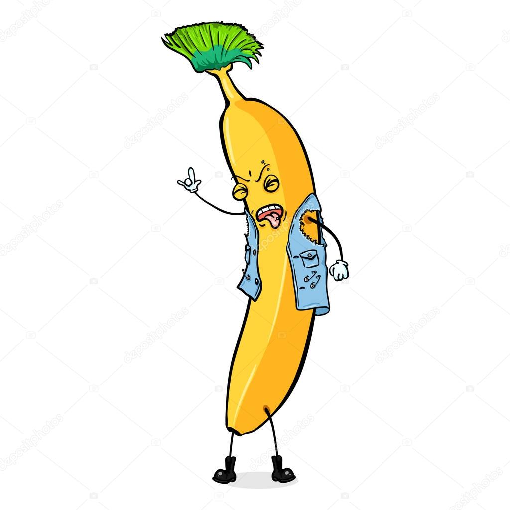 Vector Cartoon Character - Punk Banana