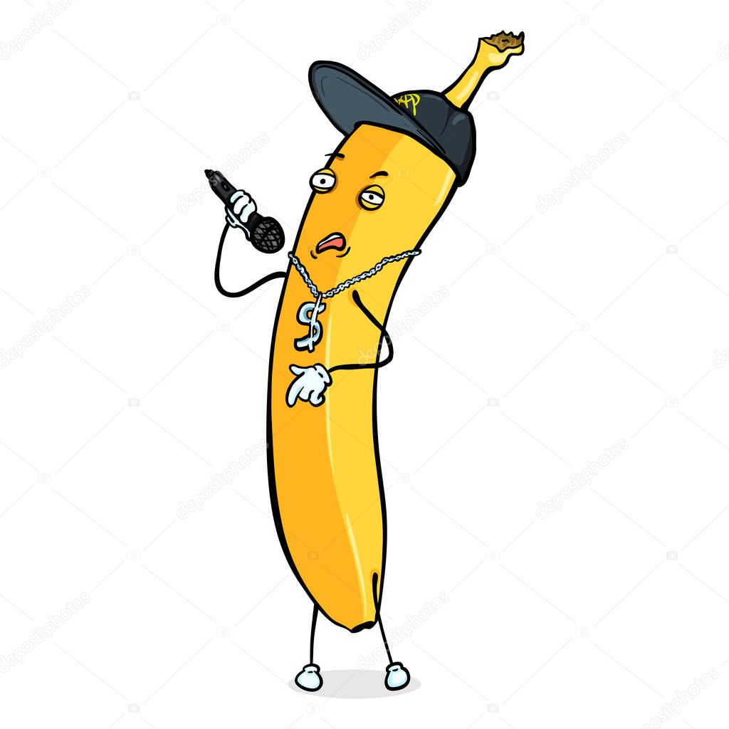 Vector Cartoon Character - Banana Rapper