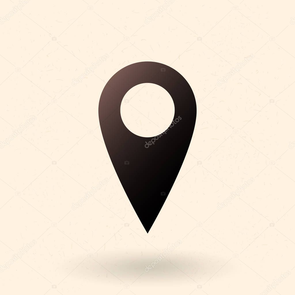 Vector Single Basic Black Icon - Map Pointer.