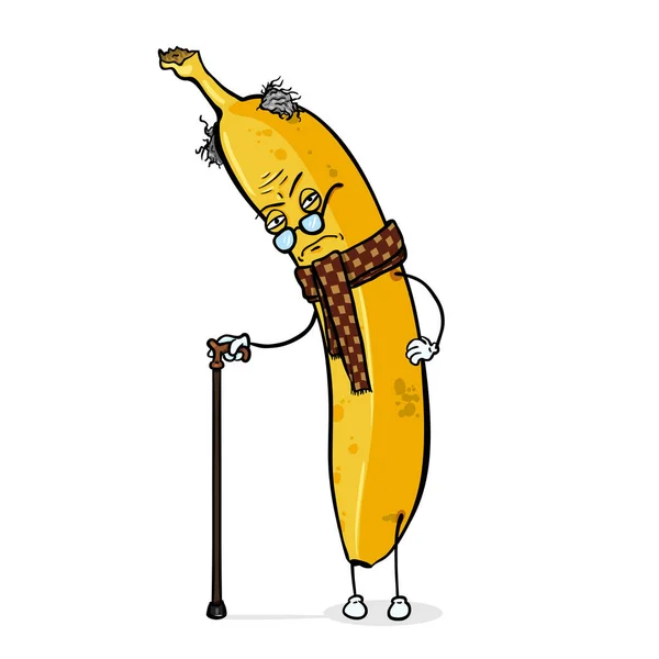 Old Grouchy Banana — Stock Vector