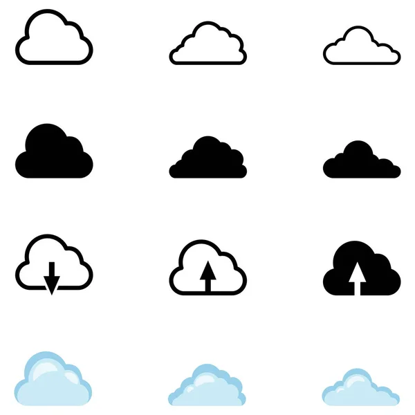 Set of Cloud Icons — Stock Vector