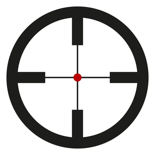 Černý optický zaměřovač s bodem, červená — Stockový vektor