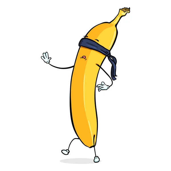 Personagem de banana com bandagem cega — Vetor de Stock