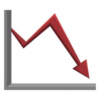 Grafiği. Kırmızı ok aşağı gitmek