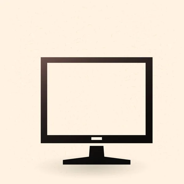 Icono de monitor LCD plano — Vector de stock
