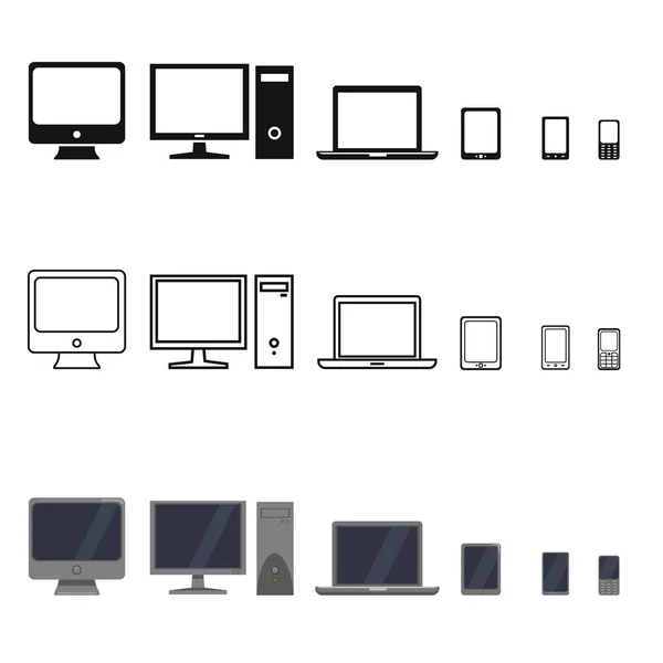 Conjunto de ícones do dispositivo — Vetor de Stock
