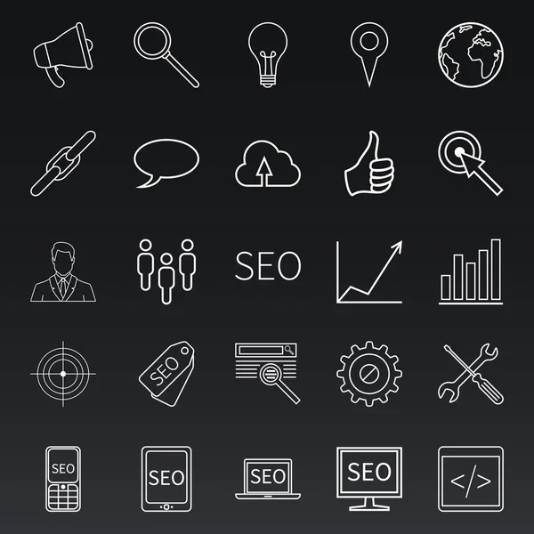 Conjunto de iconos de esquema SEO — Vector de stock