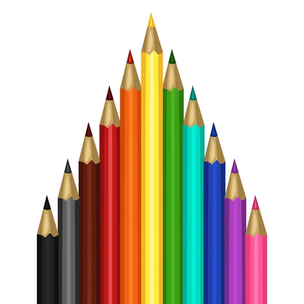 Set of Multicolor Pencils — Stock Vector