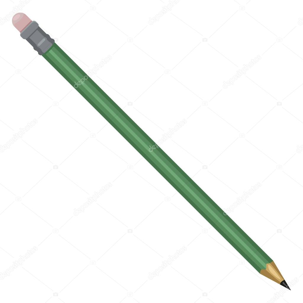 Green Pencil with Eraser