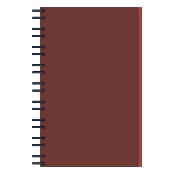 Bloc de notas cerrado marrón — Vector de stock