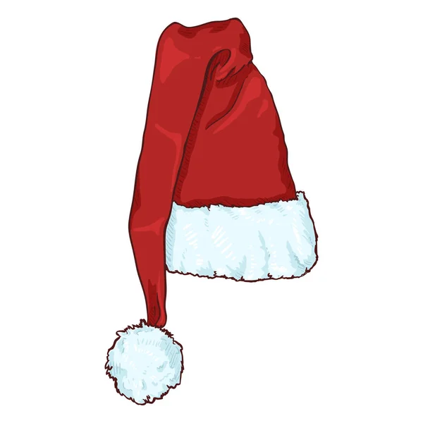 Sombrero de Santa Claus rojo de dibujos animados . — Vector de stock