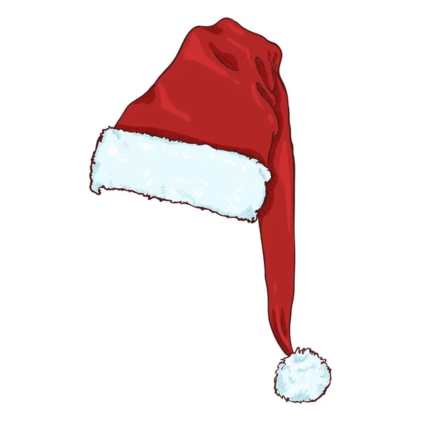 Sombrero de Santa Claus rojo de dibujos animados . — Vector de stock