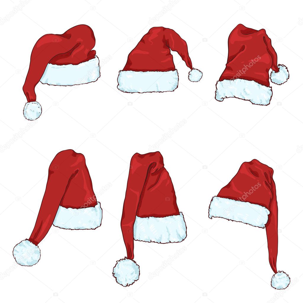 Gorros de santa claus | conjunto de gorros de santa claus rojos