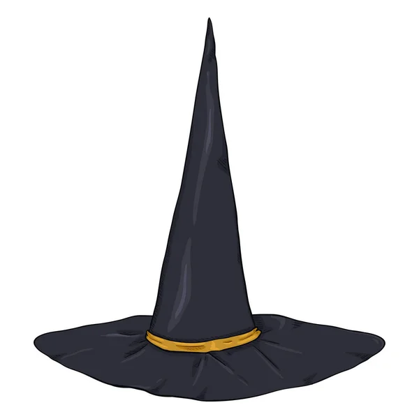 Cartoon Black Wizards Hat — Stock Vector