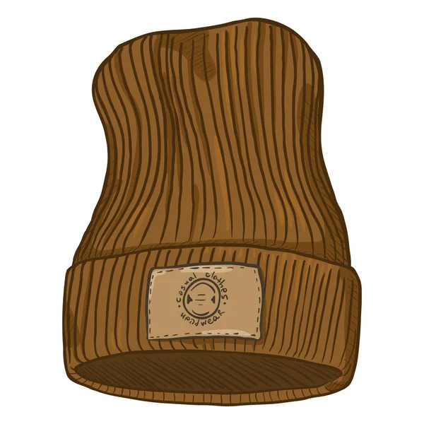 Cappello casual in maglia con pompon — Vettoriale Stock