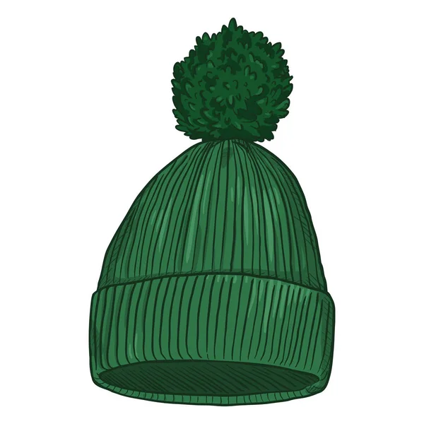 Chapeau tricoté avec pompon — Image vectorielle