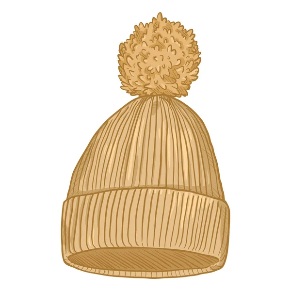Трикотажная шляпа с помпоном — стоковый вектор