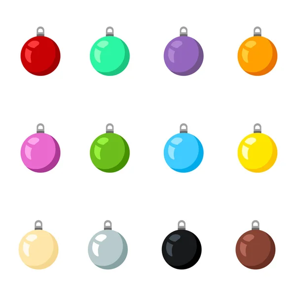 Bolas de color para árbol de Navidad . — Vector de stock