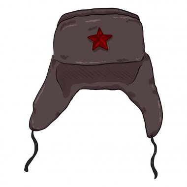 Cartoon USSR Winter Military Hat clipart
