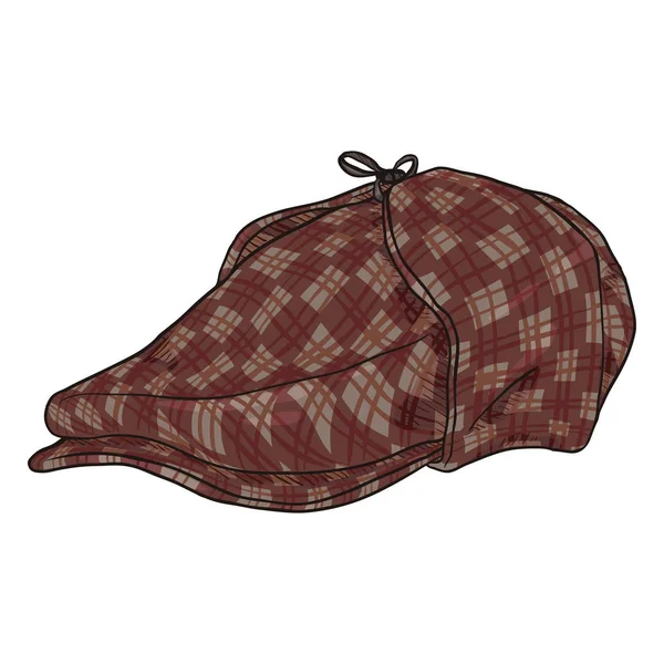 Vector Single Retro Tweed Cap. Old Fashioned Style Cabeça desgaste . —  Vetores de Stock