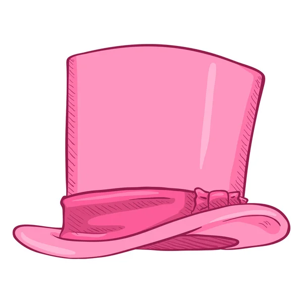 Chapeau Cylindre Rose Classique Dessin Animé Simple Vectoriel — Image vectorielle