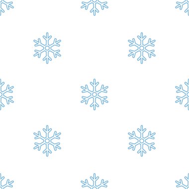 Vektör kesintisiz mavi Snowflakes desen beyaz arka plan üzerinde