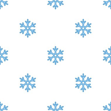 Vektör kesintisiz mavi Snowflakes desen beyaz arka plan üzerinde