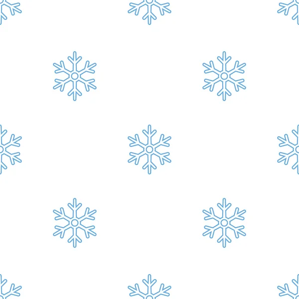 Vector Seamless Blue Snowflakes Pattern White Background — Stock Vector