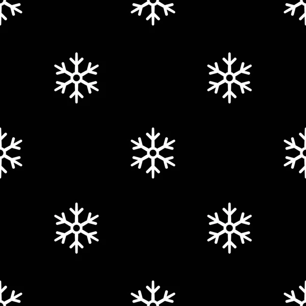 Patrón Copos Nieve Blancos Sin Costura Vectorial Sobre Fondo Negro — Archivo Imágenes Vectoriales