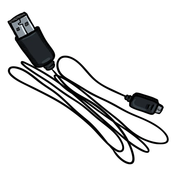 Fil USB pour téléphones mobiles — Image vectorielle